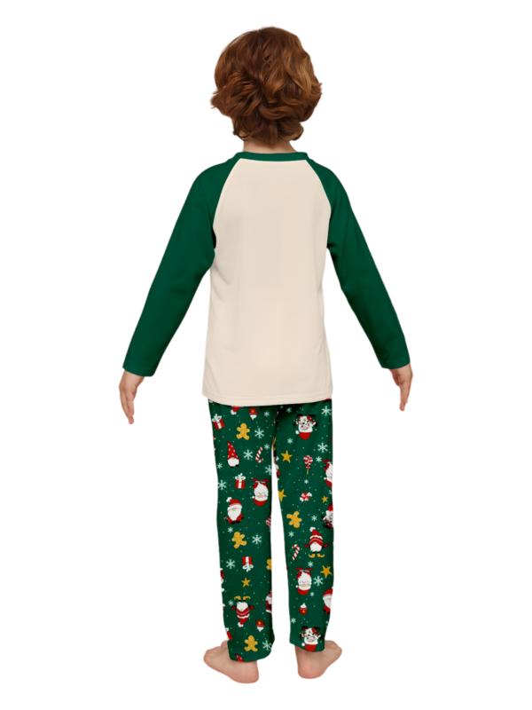 Original starry green Christmas pyjamas with Christmas and Santa motifs