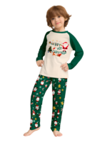 Original starry green Christmas pyjamas with Christmas and Santa motifs