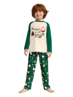 Original starry green Christmas pyjamas with Christmas and Santa motifs
