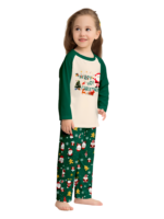 Original starry green Christmas pyjamas with Christmas and Santa motifs