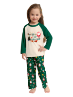 Original starry green Christmas pyjamas with Christmas and Santa motifs