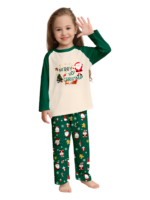 Original starry green Christmas pyjamas with Christmas and Santa motifs