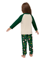 Original starry green Christmas pyjamas with Christmas and Santa motifs