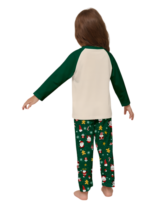 Original starry green Christmas pyjamas with Christmas and Santa motifs