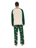 Original starry green Christmas pyjamas with Christmas and Santa motifs