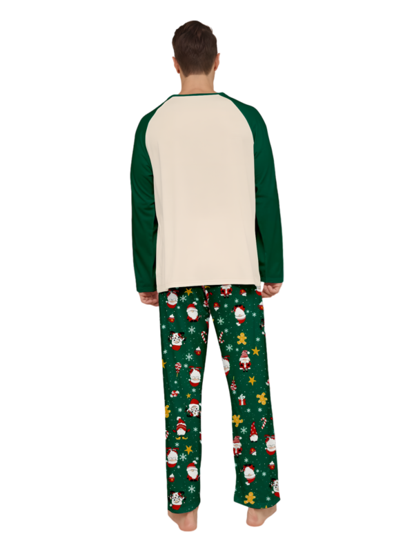Original starry green Christmas pyjamas with Christmas and Santa motifs