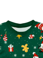 Original starry green Christmas pyjamas with Christmas and Santa motifs