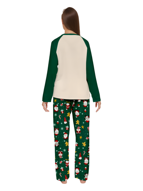 Original starry green Christmas pyjamas with Christmas and Santa motifs