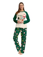 Original starry green Christmas pyjamas with Christmas and Santa motifs