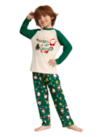 Original starry green Christmas pyjamas with Christmas and Santa motifs