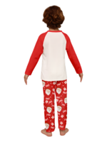 Santa carrying a full Christmas bag, red pyjamas for all the family