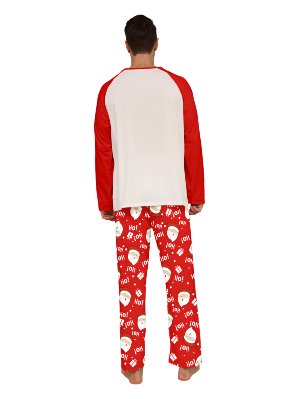 Santa carrying a full Christmas bag, red pyjamas for all the family