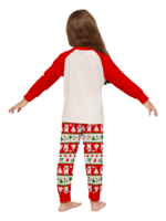 Smiling reindeer and his polar bear friend, dressed for winter matching family pyjama