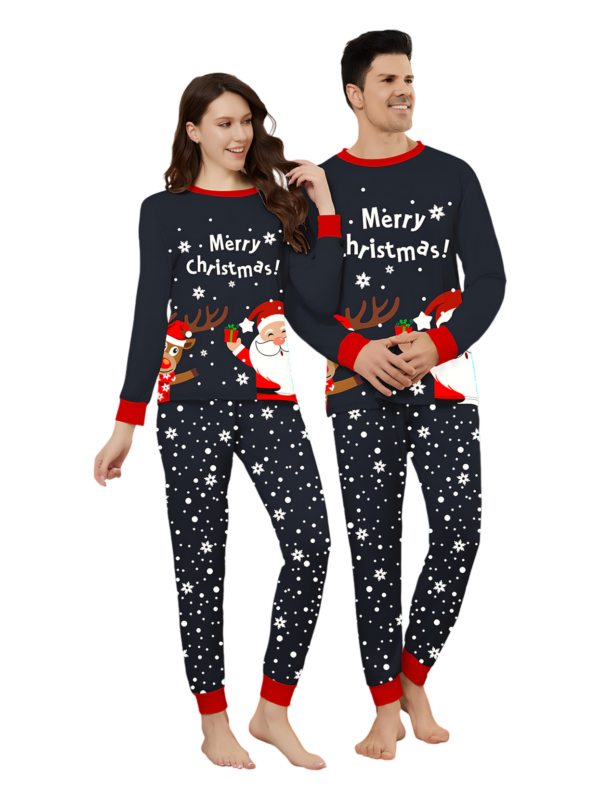 Snowy pyjamas, Father Christmas giving a present to his little reindeer