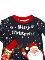 Snowy pyjamas, Father Christmas giving a present to his little reindeer