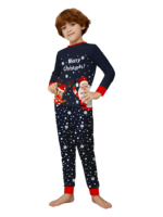 Snowy pyjamas, Father Christmas giving a present to his little reindeer