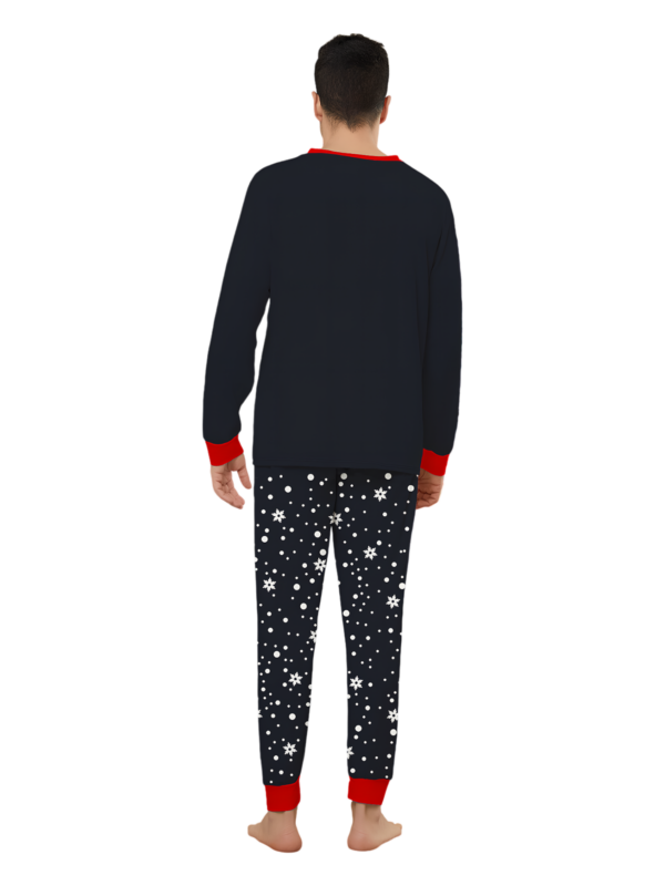 Snowy pyjamas, Father Christmas giving a present to his little reindeer