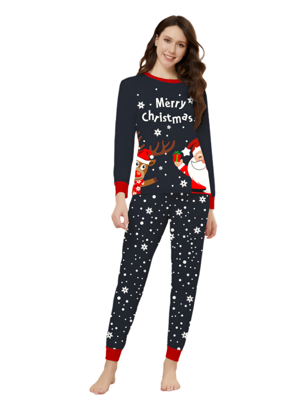 Snowy pyjamas, Father Christmas giving a present to his little reindeer