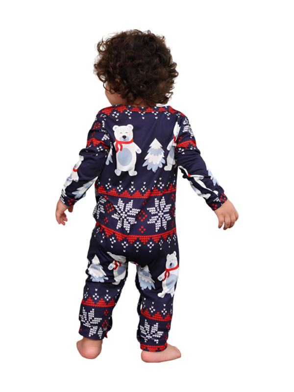 The 3 white bears of Christmas, blue family pyjamas