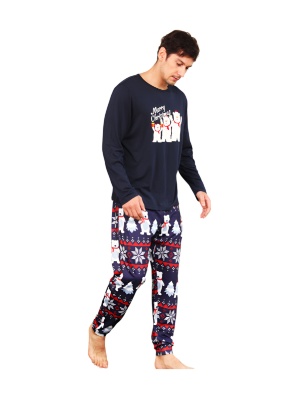 The 3 white bears of Christmas, blue family pyjamas