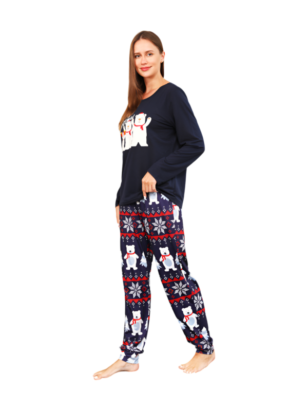 The 3 white bears of Christmas, blue family pyjamas