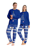 Pijama de Navidad a juego azul Árbol mágico estrellado