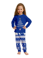 Pijama de Navidad a juego azul Árbol mágico estrellado