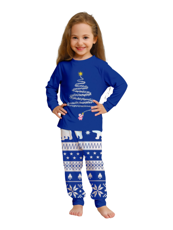 Pijama de Navidad a juego azul Árbol mágico estrellado