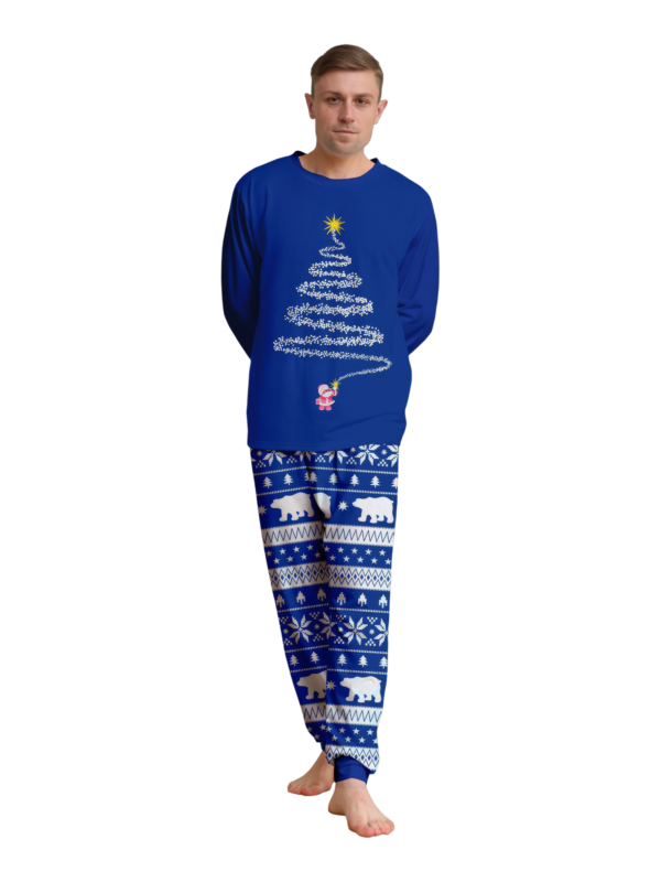Pijama de Navidad a juego azul Árbol mágico estrellado