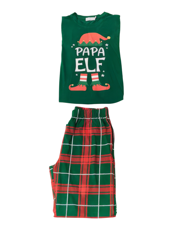 Pijama de Navidad Elf familia, pareja, cheque irlandés