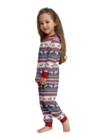 Pijama familiar y de pareja con estampado de rayas de reno pijama a juego gris y blanco