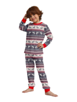 Pijama familiar y de pareja con estampado de rayas de reno pijama a juego gris y blanco