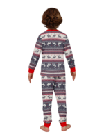 Pijama familiar y de pareja con estampado de rayas de reno pijama a juego gris y blanco