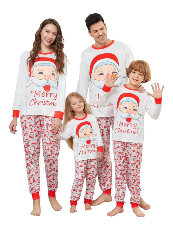 Family Christmas pajamas, Ghibli style, Father Christmas motif