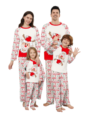Family Christmas pajamas, Ghibli style, Reindeer motif