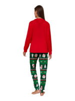 Pijama familiar con estampado de renos de feliz navidad para toda la familia, rojo y verde