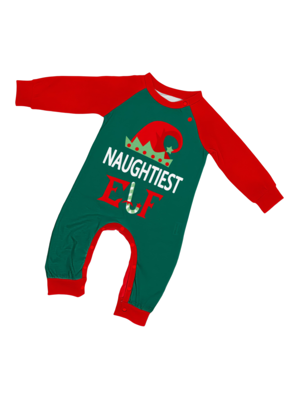 Pigiama della famiglia Elf a righe verdi e rosse