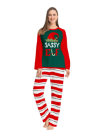 Pigiama della famiglia Elf a righe verdi e rosse