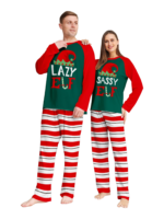 Pigiama della famiglia Elf a righe verdi e rosse
