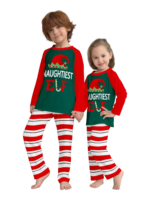 Pigiama della famiglia Elf a righe verdi e rosse