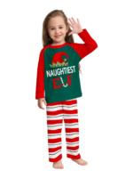 Pigiama della famiglia Elf a righe verdi e rosse