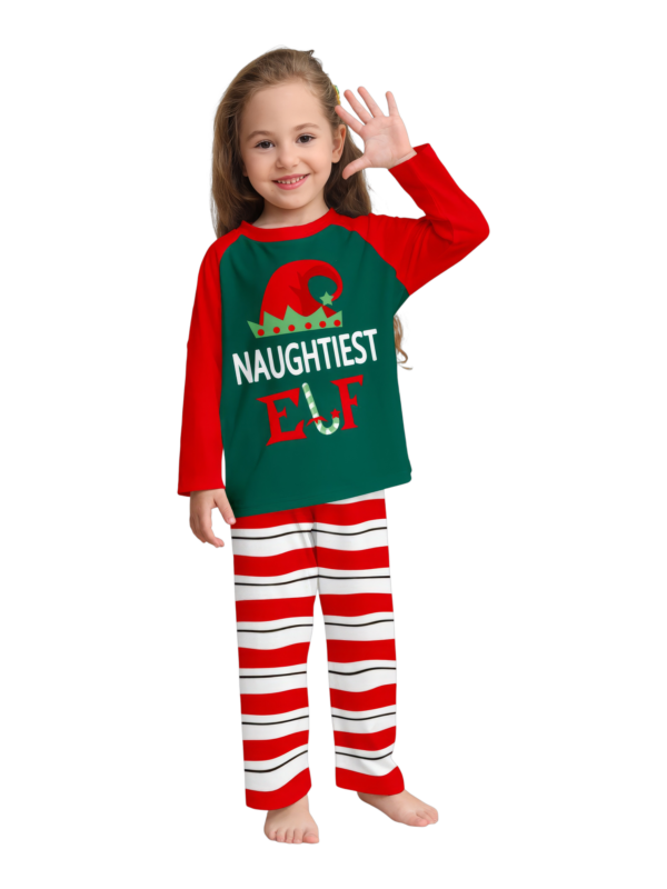 Pigiama della famiglia Elf a righe verdi e rosse