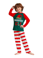 Pigiama della famiglia Elf a righe verdi e rosse