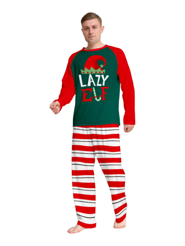 Pigiama della famiglia Elf a righe verdi e rosse