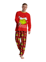 Pijama de Navidad del Grinch a cuadros rojos para la familia