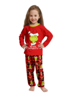 Pijama de Navidad del Grinch a cuadros rojos para la familia
