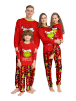 Pijama de Navidad del Grinch a cuadros rojos para la familia