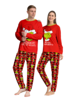 Pijama de Navidad del Grinch a cuadros rojos para la familia