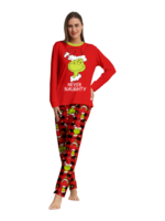 Pijama de Navidad del Grinch a cuadros rojos para la familia
