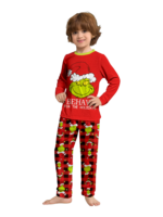Pijama de Navidad del Grinch a cuadros rojos para la familia